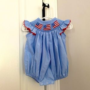 Stitchy Fish Patriotic Bubble - 3 Mos